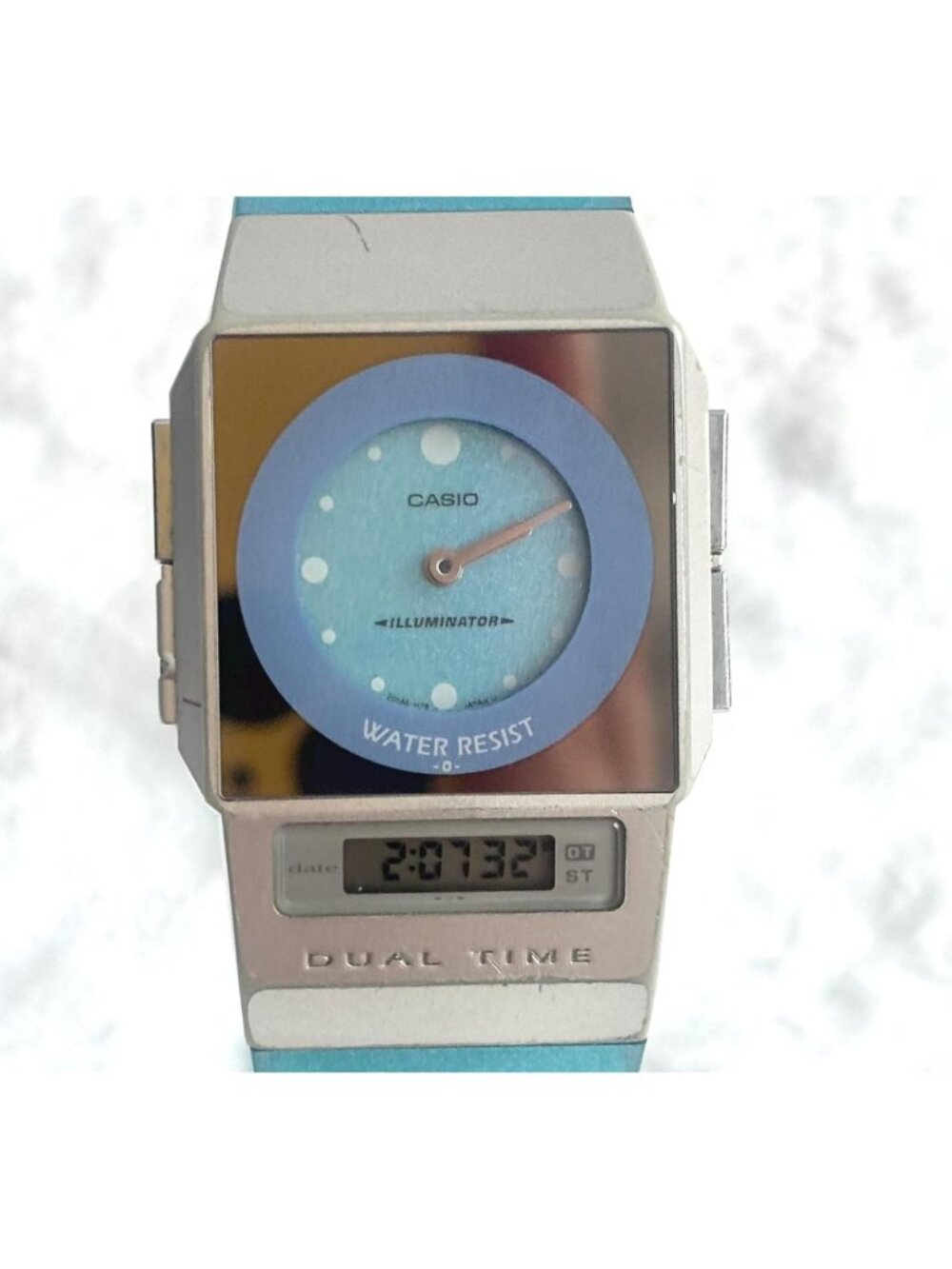 RARE Casio FS-01 2321 PELA Series Blue Film Illuminator Dual Time 90s Film Watch